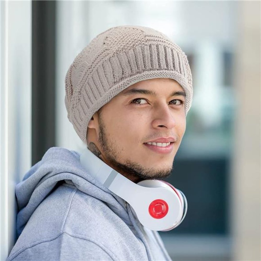 4 Pieces Knit Slouchy Beanie Hat Oversized Soft Warm Winter Beanie Hat Unisex - Picture 4 of 7